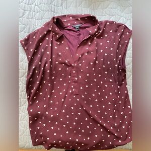 RW & Co | Heart print Dress Top | Size XL